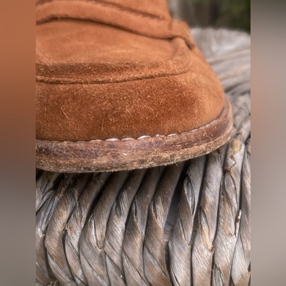 madewell elinor cognac suede penny loafer mules sz. 8 - Picture 3 of 13